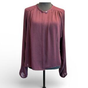 Aritzia Babaton burgundy maroon kasey blouse Sz L